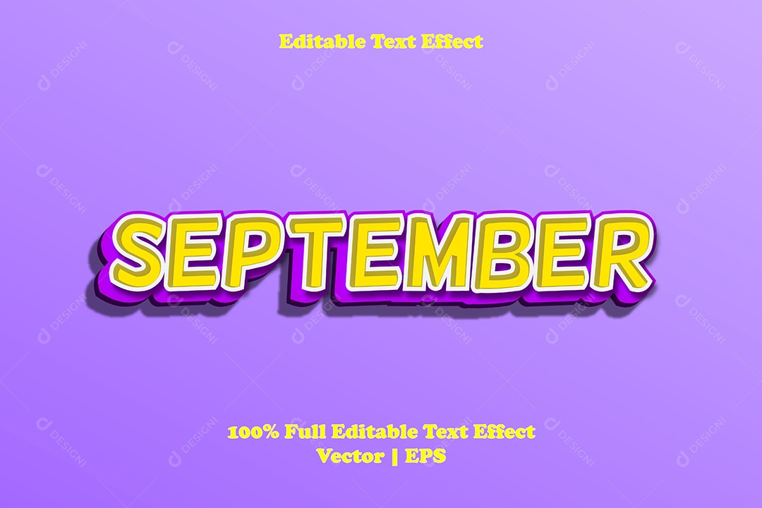 Efeito de Texto September Ilustração Vetor EPS Editável