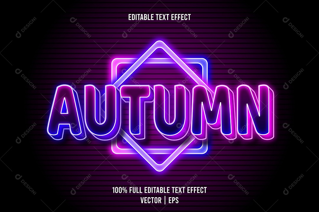 Efeito de Texto Autumn Ilustração Vetor EPS Editável