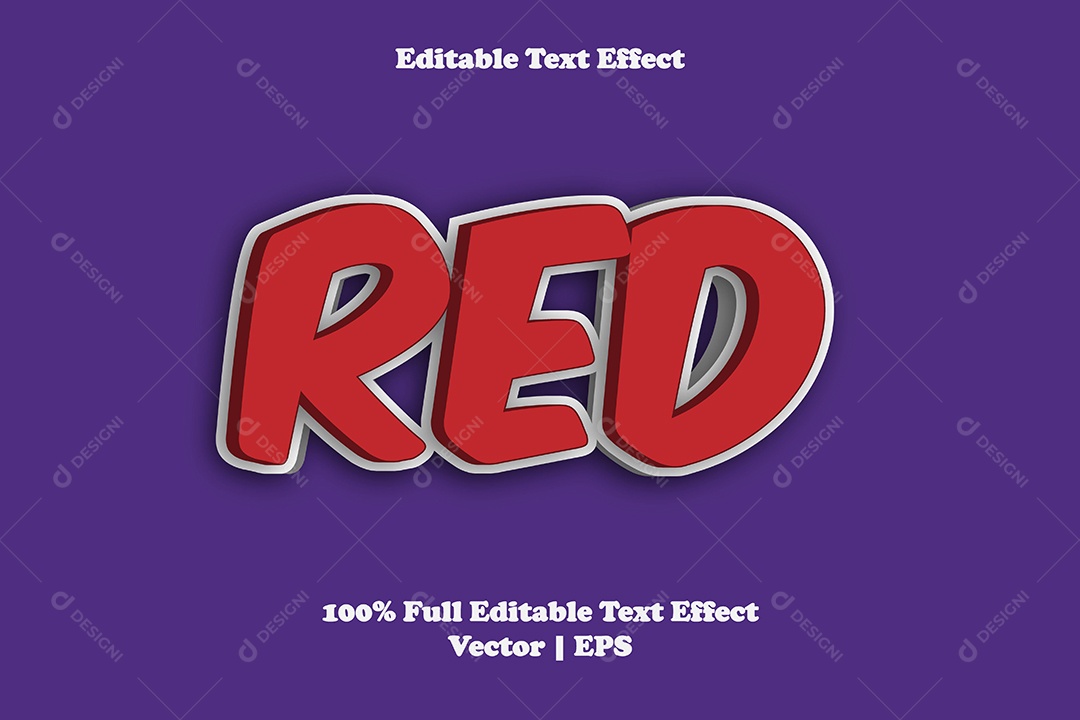 Efeito de Texto Red Ilustração Vetor EPS Editável