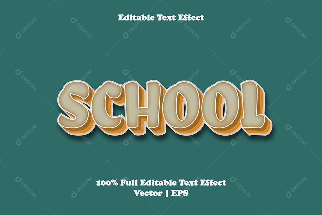 Efeito de Texto School Ilustração Vetor EPS Editável