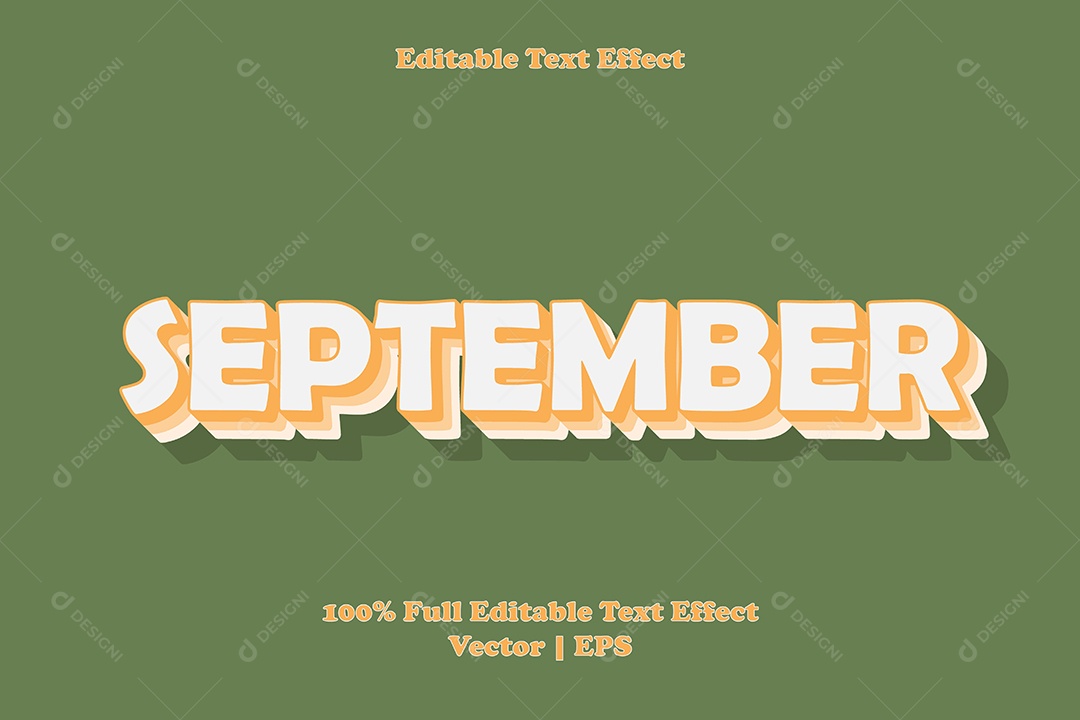 Efeito de Texto September Ilustração Vetor EPS Editável