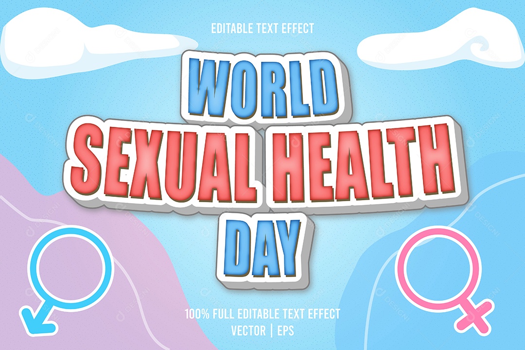 Efeito de Texto World Sexual Health Day Ilustração Vetor EPS Editável
