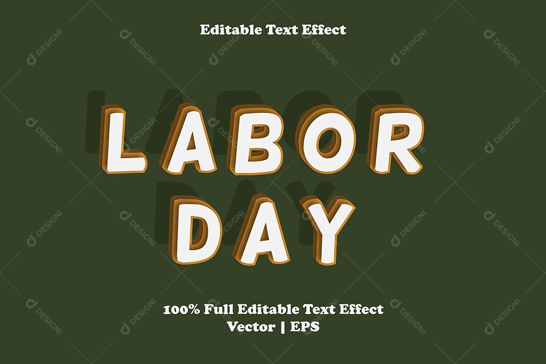 Efeito de Texto Labor Day Ilustração Vetor EPS Editável