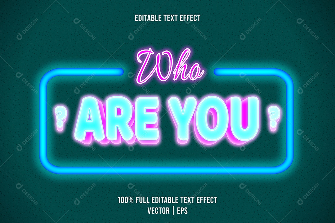 Efeito de Texto Who Are You Ilustração Vetor EPS