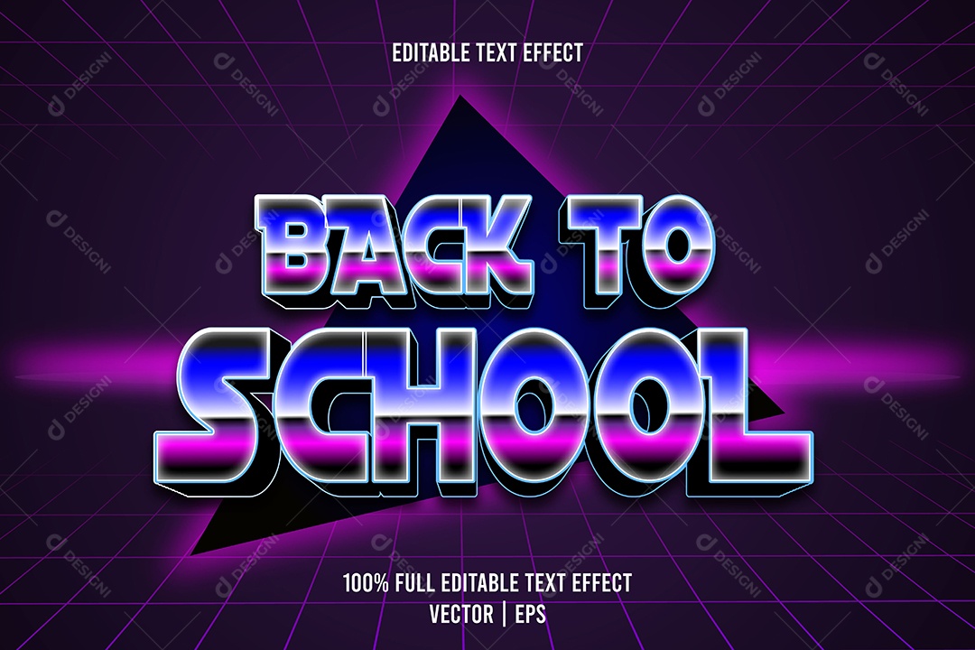 Efeito de Texto Back To School Ilustração Vetor EPS Editável