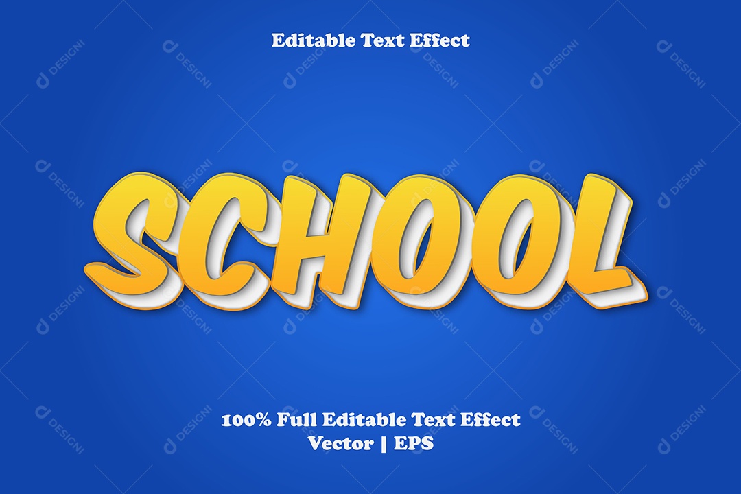 Efeito de Texto School Ilustração Vetor EPS Editável