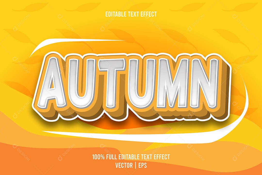 Efeito de Texto Autumn Ilustração Vetor EPS Editável
