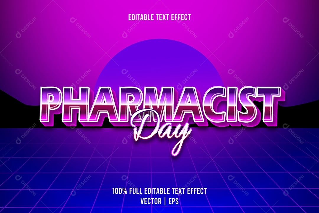 Efeito de Texto Pharmacist Day Ilustração Vetor EPS Editável