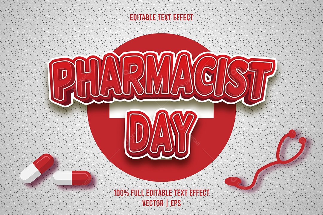 Efeito de Texto Pharmacist Day Ilustração Vetor EPS Editável