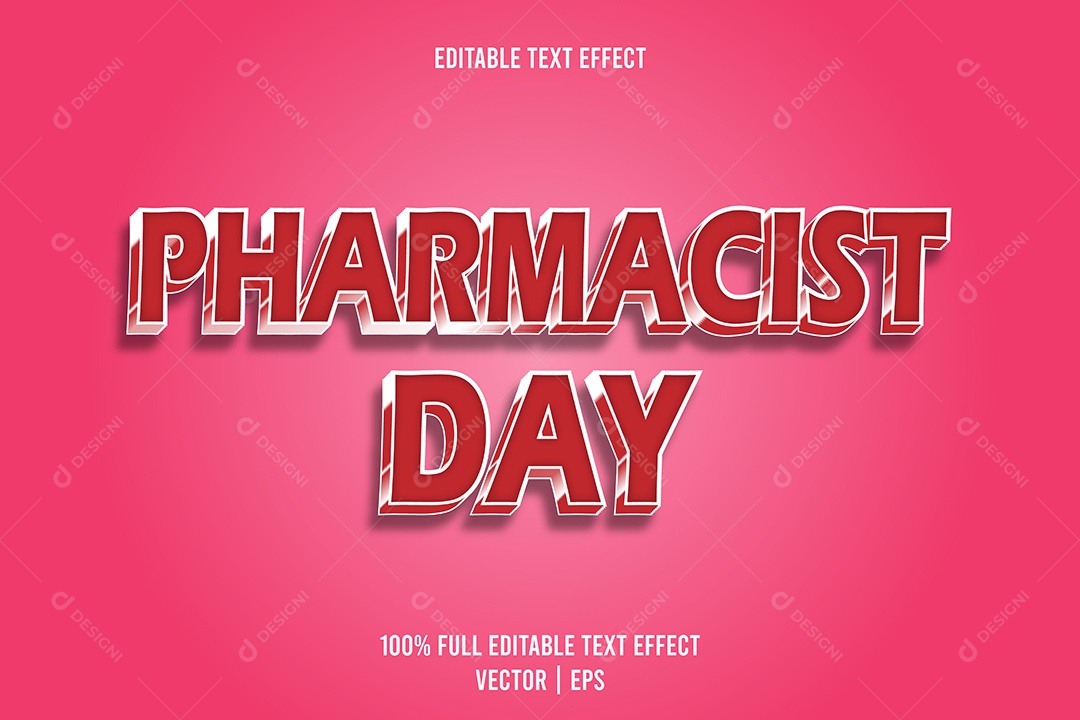 Efeito de Texto Pharmacist Day Ilustração Vetor EPS Editável