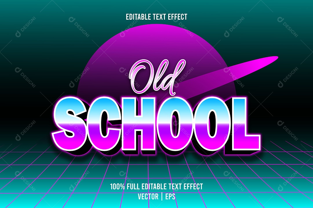 Efeito de Texto Old School Ilustração Vetor EPS Editável