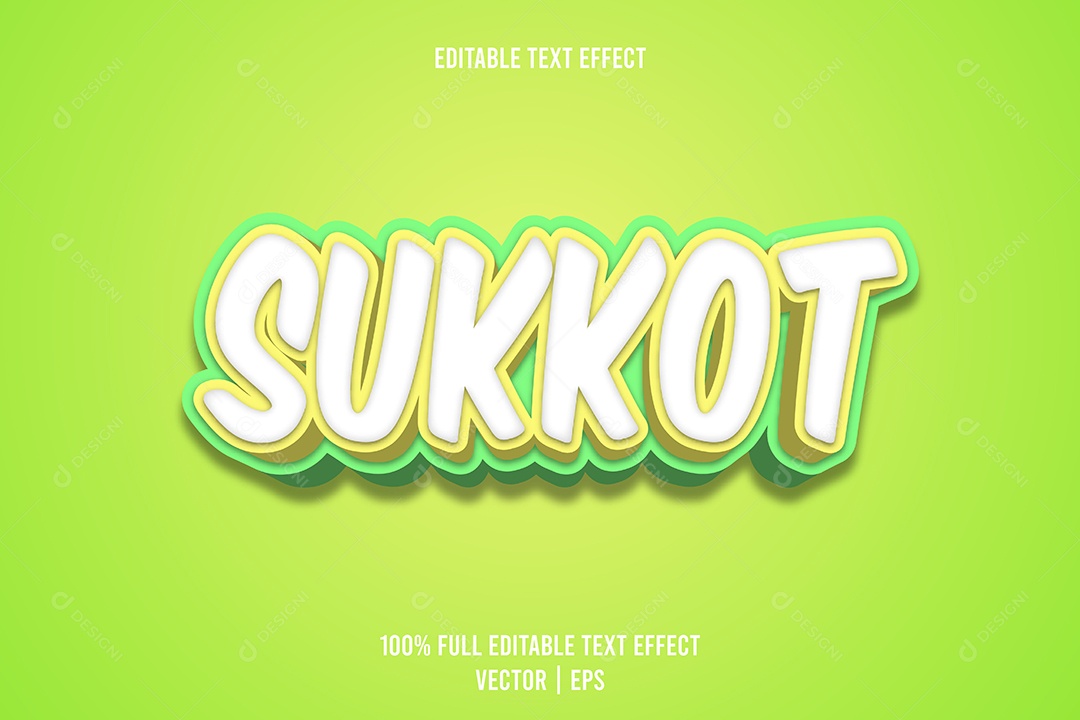 Efeito de Texto Sukkot Ilustração Vetor EPS Editável