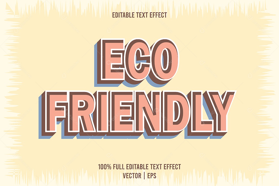 Efeito de Texto Eco Friendly Ilustração Vetor EPS Editável