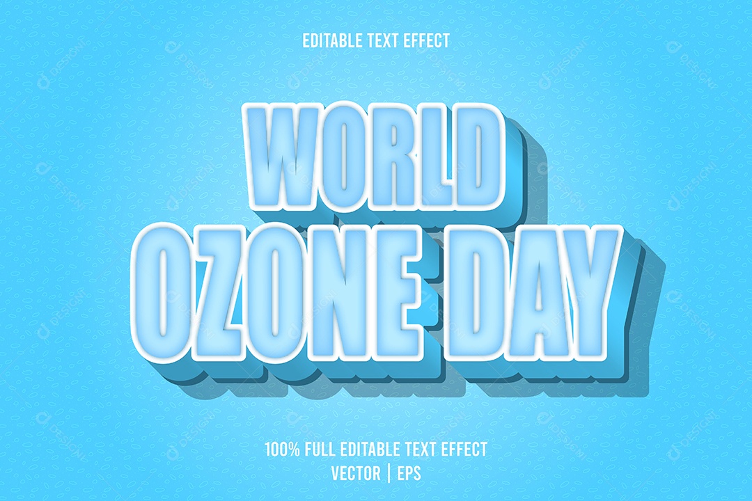 Efeito de Texto World Ozone Day Ilustração Vetor EPS Editável