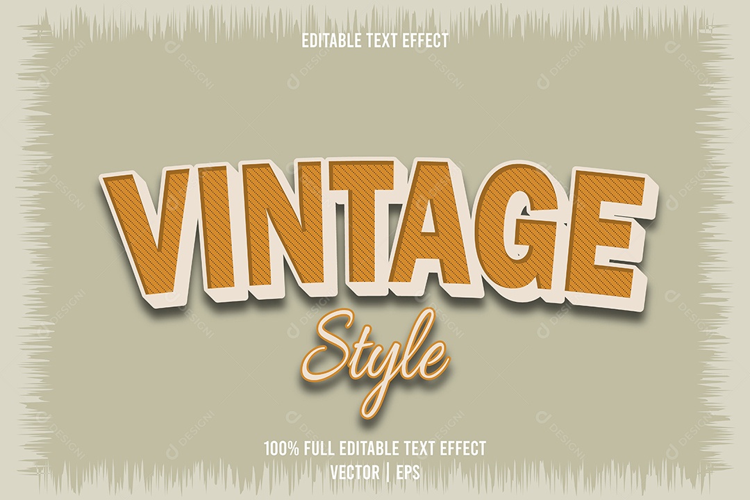 Efeito de Texto Vintage Style Ilustração Vetor EPS Editável