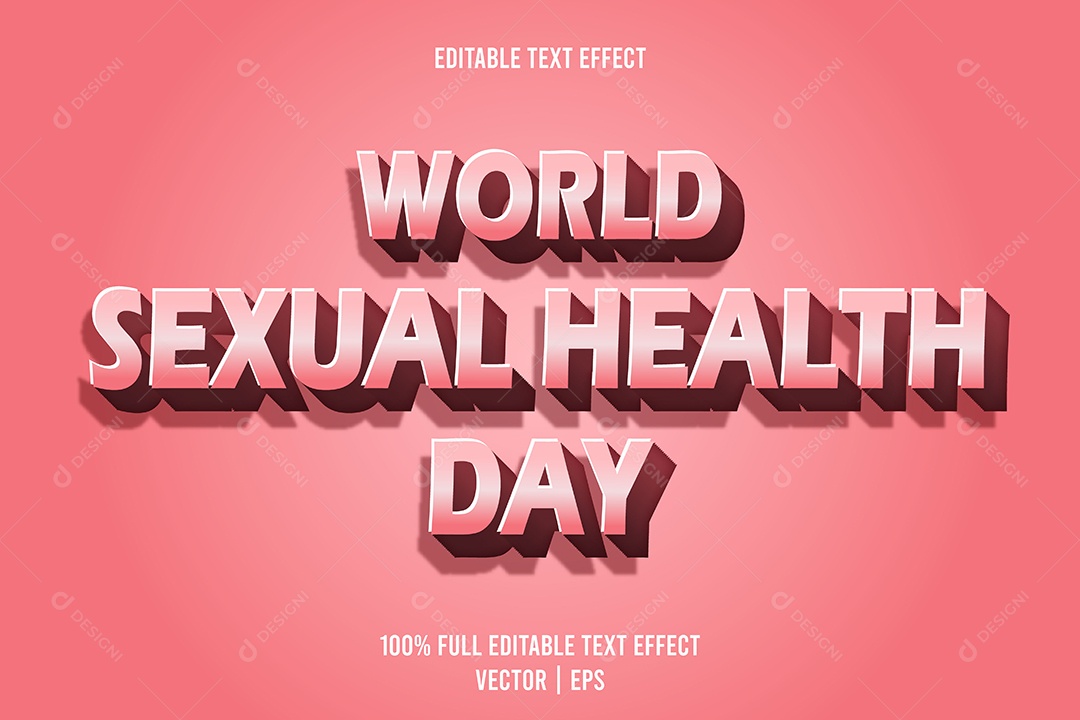 Efeito de Texto World Sexual Health Day Ilustração Vetor EPS Editável