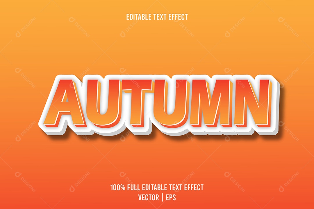 Efeito de Texto Autumn Ilustração Vetor EPS Editável