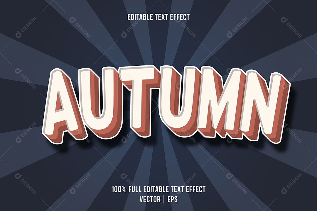 Efeito de Texto Autumn Ilustração Vetor EPS Editável