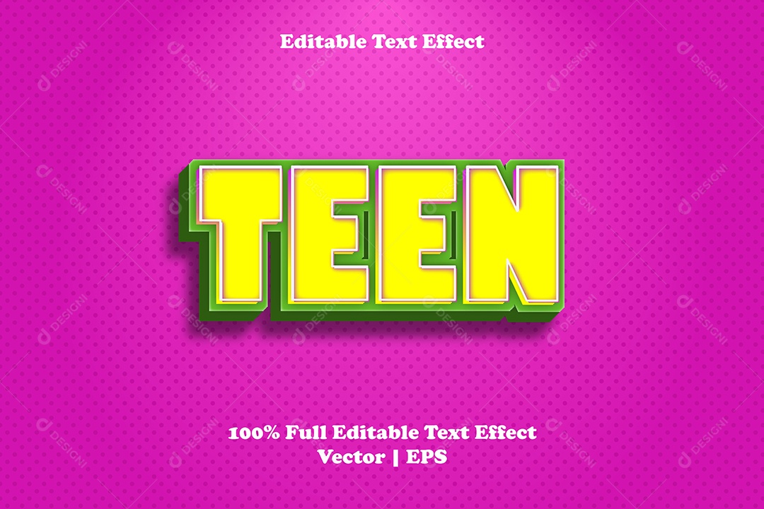 Efeito de Texto Teen Ilustração Vetor EPS Editável