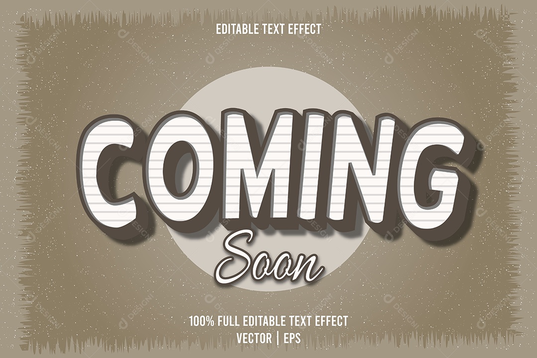 Efeito de Texto Coming Soon Ilustração Vetor EPS Editável