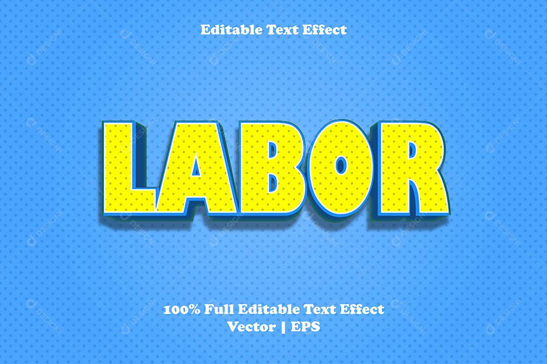 Efeito de Texto Labor Ilustração Vetor EPS Editável