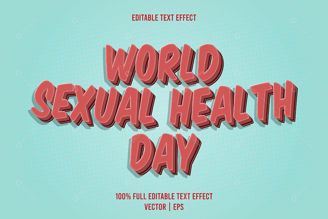 Efeito de Texto World Sexual Health Day Ilustração Vetor EPS Editável