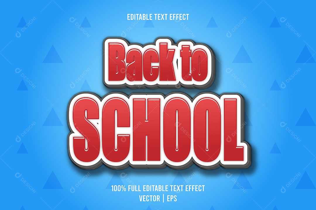 Efeito de Texto Back To School Ilustração Vetor EPS Editável