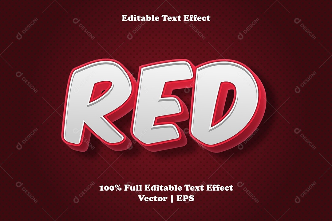 Efeito de Texto Red Ilustração Vetor EPS Editável