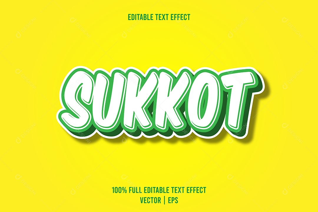 Efeito de Texto Sukkot Ilustração Vetor EPS Editável