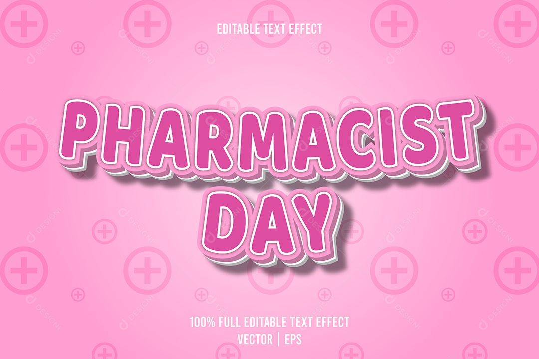 Efeito de Texto Pharmacist Day Ilustração Vetor EPS Editável
