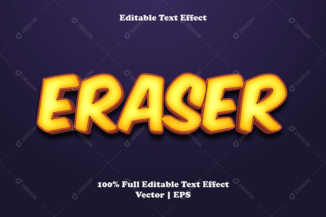Efeito de Texto Eraser Ilustração Vetor EPS Editável