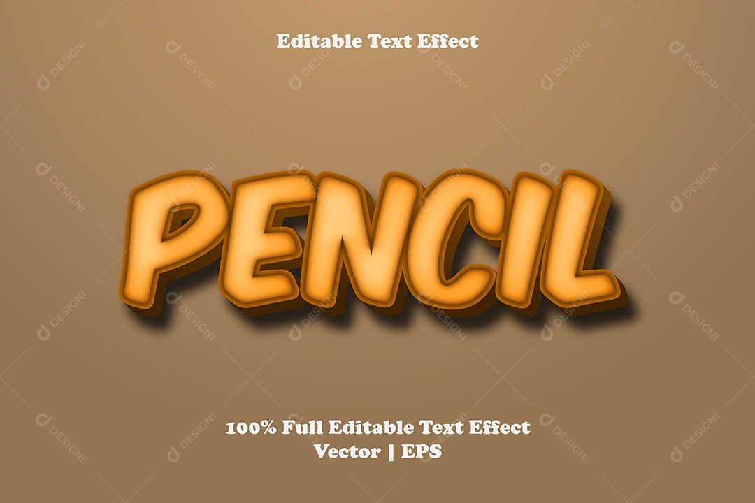 Efeito de Texto Pencil Ilustração Vetor EPS Editável
