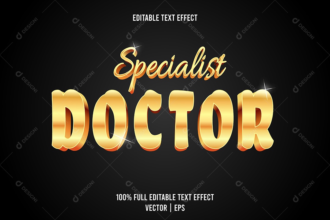 Efeito de Texto Specialist Doctor Ilustração Vetor EPS Editável