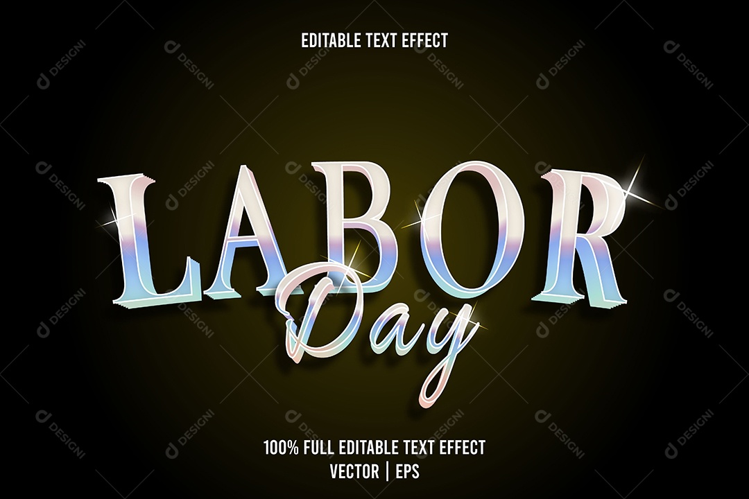 Efeito de Texto Labor Day Ilustração Vetor EPS Editável