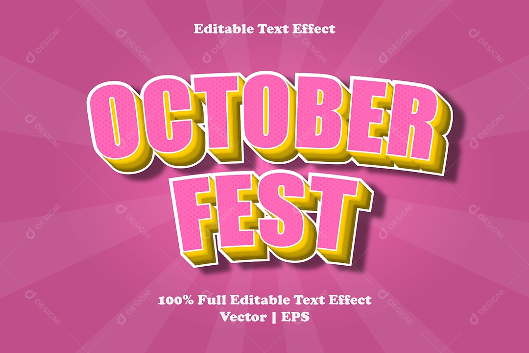 Efeito de Texto October Fest Ilustração Vetor EPS Editável