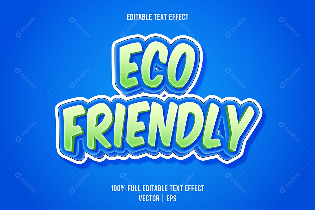 Efeito de Texto Eco Friendly Ilustração Vetor EPS Editável