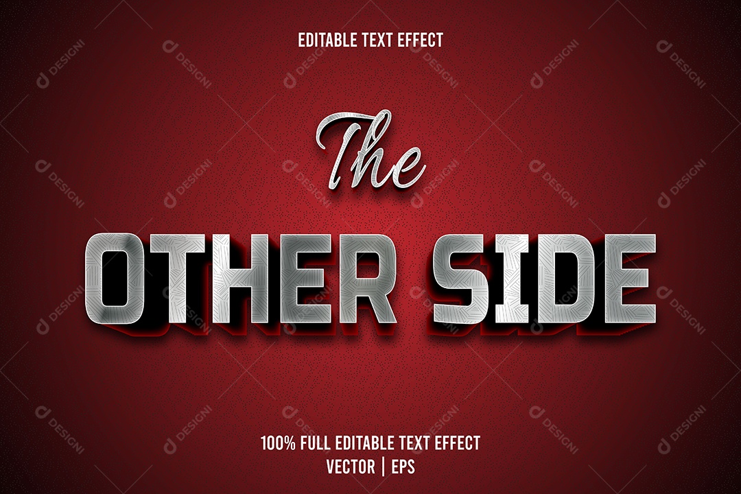 Efeito de Texto The Other Side Ilustração Vetor EPS Editável
