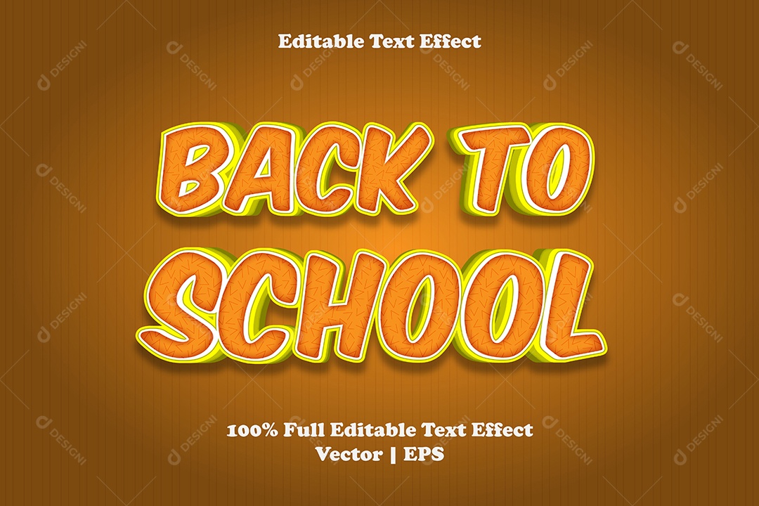 Efeito de Texto Ilustração Back To School Vetor EPS Editável