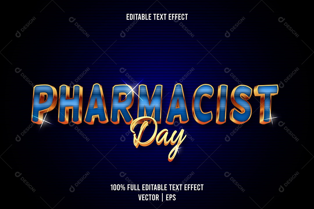 Efeito de Texto Pharmacist Day Ilustração Vetor EPS Editável