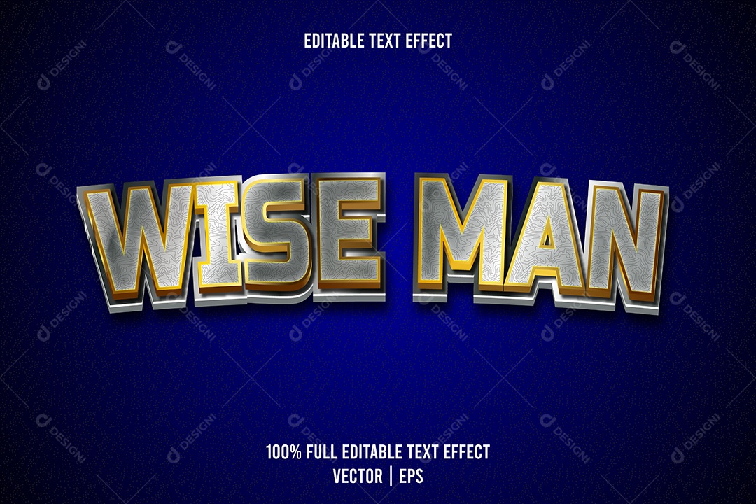 Efeito de Texto Wise Man Ilustração Vetor EPS Editável