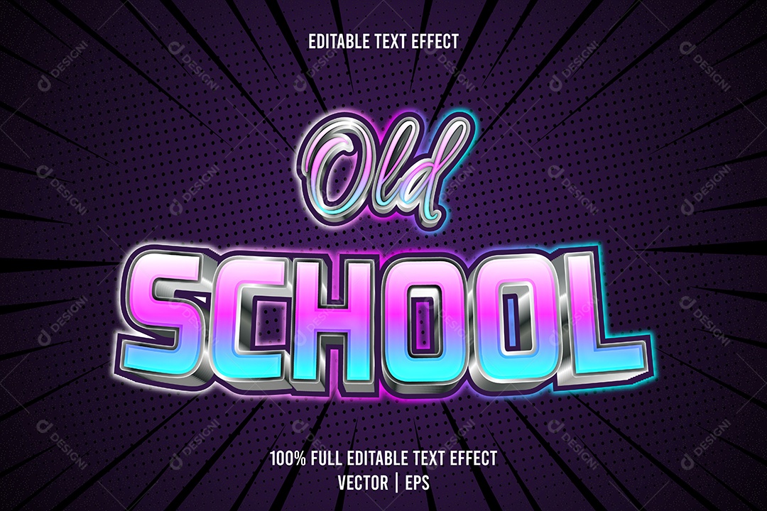 Efeito de Texto Old School Ilustração Vetor EPS Editável