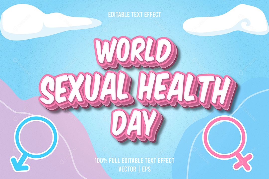 Efeito de Texto World Sexual Health Day Ilustração Vetor EPS Editável