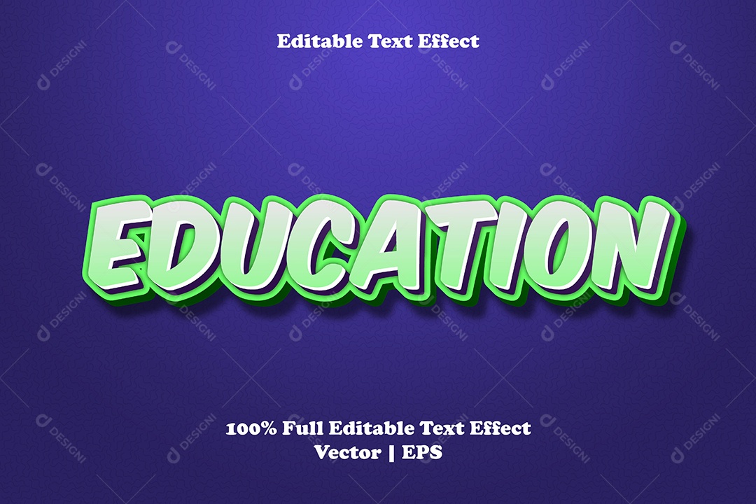 Efeito de Texto Education Ilustração Vetor EPS Editável