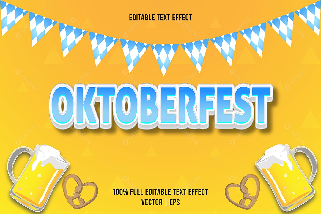 Efeito de Texto Oktoberfest Ilustração Vetor EPS Editável