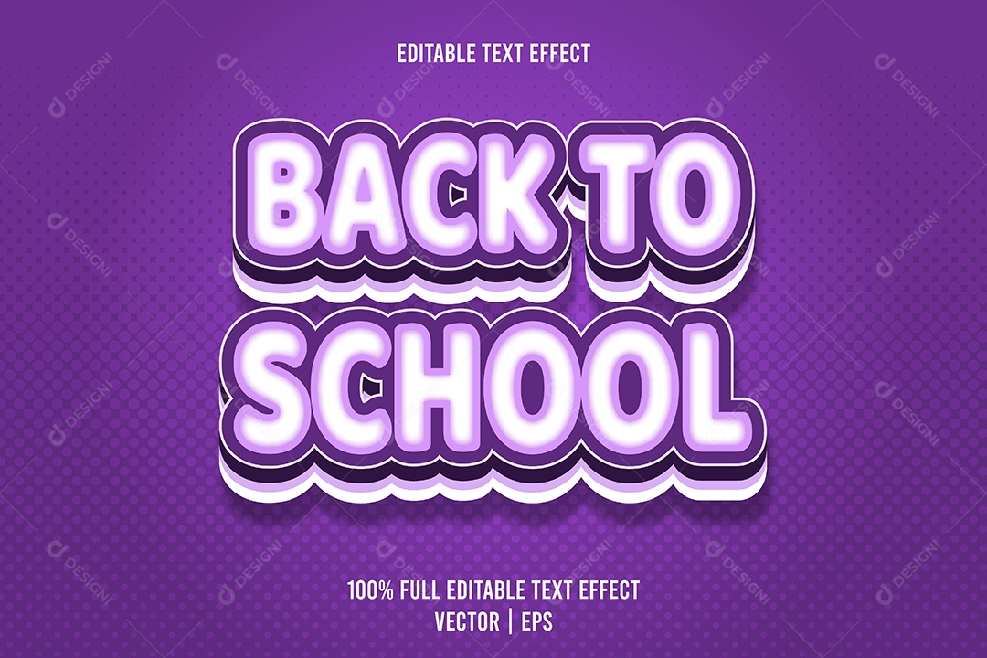 Efeito de Texto Back To School Ilustração Vetor EPS Editável