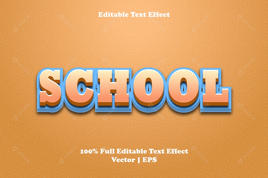 Efeito de Texto School Ilustração Vetor EPS Editável