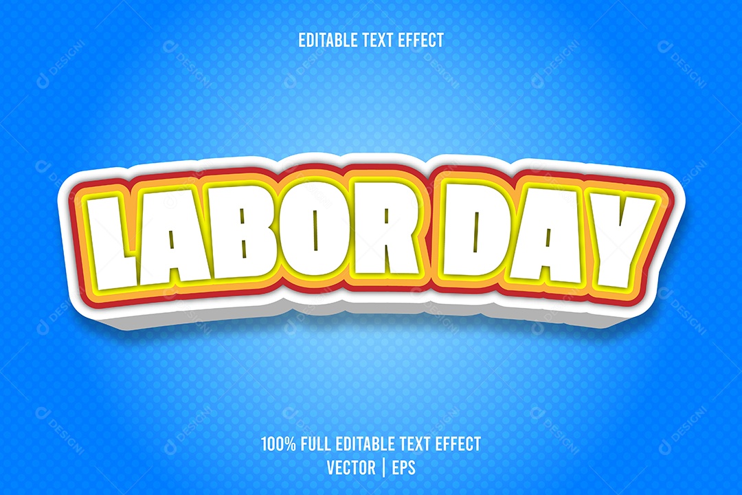 Efeito de Texto Labor Day Ilustração Vetor EPS Editável