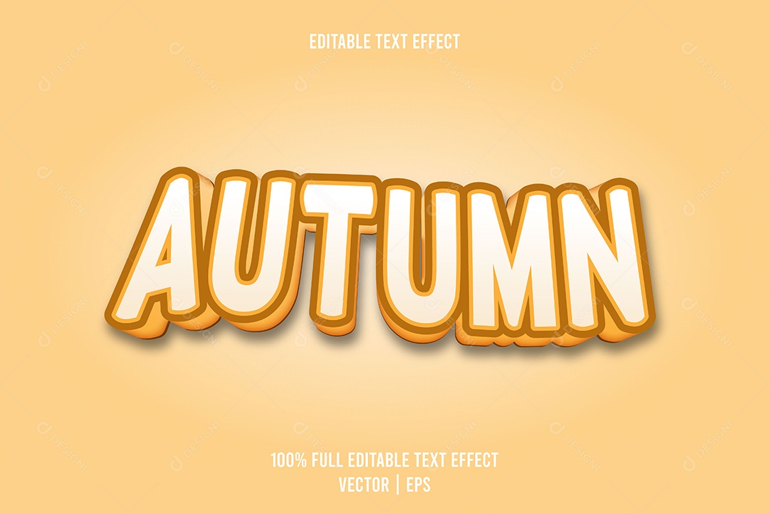 Efeito de Texto Autumn Ilustração Vetor EPS Editável