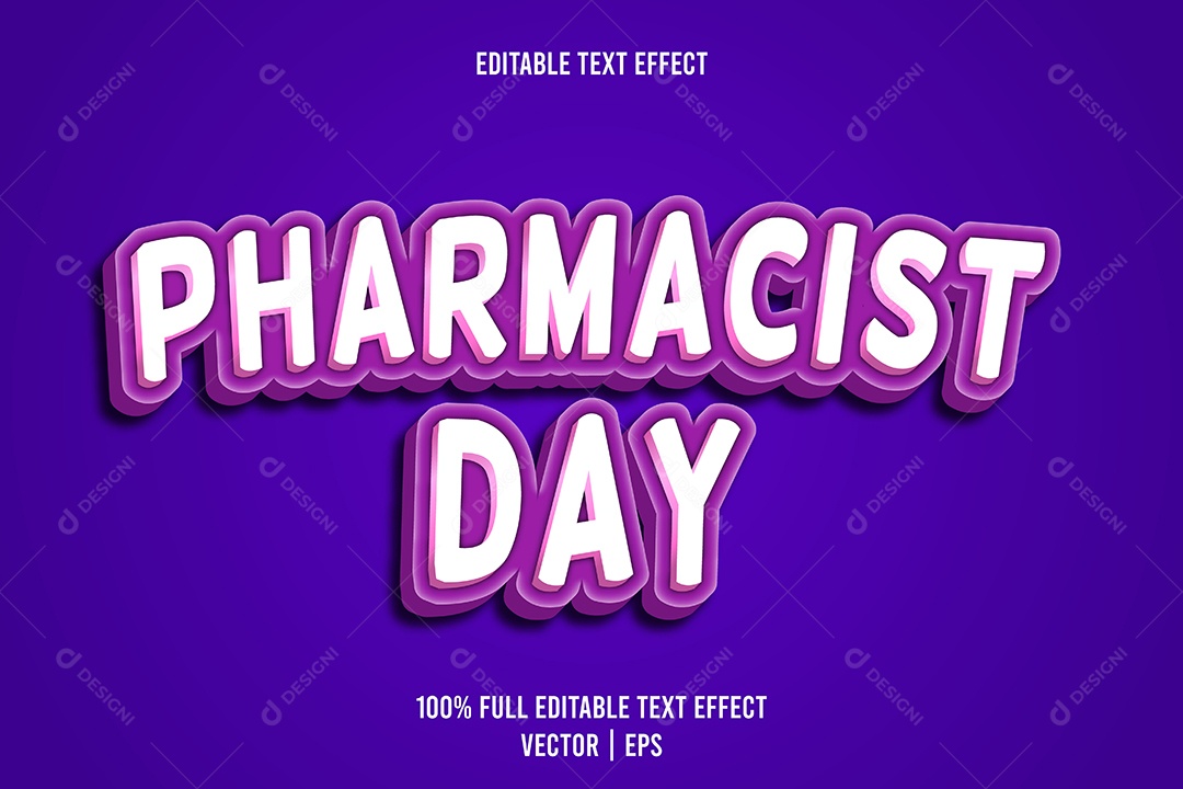 Efeito de Texto Pharmacist Day Ilustração Vetor EPS Editável