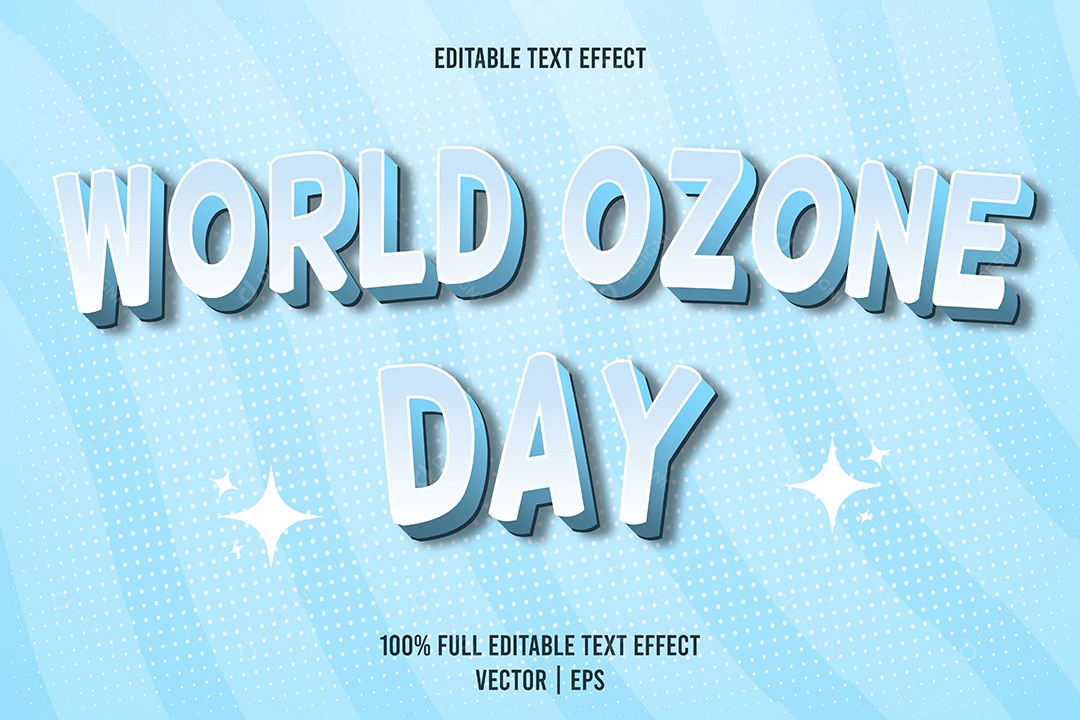 Efeito de Texto World Ozone Day Ilustração Vetor EPS Editável